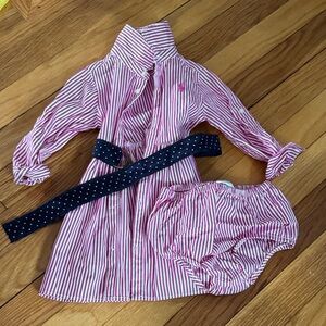Polo Ralph Lauren pink oxford dress with bloomers